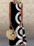 Polyester Fibre Loose Casual Crew Neck Maxi