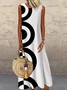 Polyester Fibre Loose Casual Crew Neck Maxi