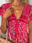 Ethnic V Neck Boho Maxi