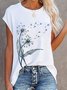 Crew Neck Casual Dandelion T-shirt