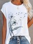 Crew Neck Casual Dandelion T-shirt