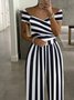Jersey Cold Shoulder H-Line Jumpsuits&rompers