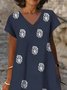 V Neck Polyester Fibre Casual Dandelion Shorts