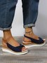 Wedge Heel Fabric Sandals