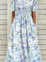 Floral Loose Casual Polyester Fibre Maxi