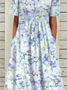 Floral Loose Casual Polyester Fibre Maxi