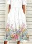 V Neck Casual Jersey Midi