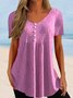 V Neck Basics Striped T-shirt