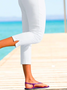 Chemical Fiber Blend Regular Fit Plain Trousers