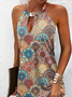 Geometric Jersey Halter Loose Shorts