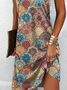 Geometric Jersey Halter Loose Shorts
