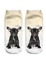 Casual Dog Print Knit Socks