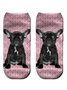 Casual Dog Print Knit Socks