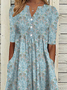 Loose Floral Notched Midi