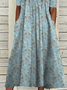 Loose Floral Notched Midi