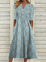 Loose Floral Notched Midi