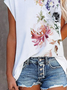 Loose Jersey Casual Floral T-shirt