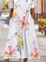 Loose Casual Floral Midi