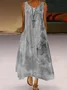Sea Catwalk Style V Neck Polyester Fibre Boho Dress
