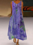 Sea Catwalk Style V Neck Polyester Fibre Boho Dress