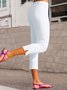 Chemical Fiber Blend Regular Fit Plain Trousers