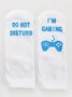Do Not Disturb I'm Gaming Letters 3D Print Cotton Knit Socks