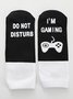 Do Not Disturb I'm Gaming Letters 3D Print Cotton Knit Socks
