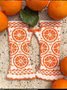 Fruit Orange Pattern Hand Knit Long Gloves Warm Wool Women's Long Gloves