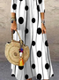 Square Neck Geometric Jersey Loose Maxi