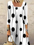 Square Neck Geometric Jersey Loose Maxi