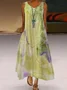 Sea Catwalk Style V Neck Polyester Fibre Boho Dress