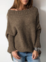 Casual Wool/knitting Loose Plain Jumper