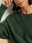 Solid Loose Cotton-Blend Casual Sweaters