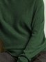 Solid Loose Cotton-Blend Casual Sweaters