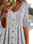 Jersey Loose V Neck Plain Top