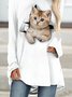Loose Casual Crew Neck Animal T-shirt