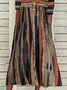 Striped Casual Autumn Buttoned Loose Polyester fibre Half sleeve Crew Neck T-Shirt Dress Dress for Women
