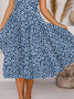 Women Casual Floral Summer Natural Loose Jersey Short sleeve A-Line Regular Size Dress