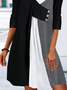 Casual Plain Autumn V neck Natural Daily Hot List Long sleeve Regular Dress for Women