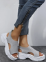 Plain Summer Sports Wearable Sports & Outdoor Mesh Fabric Plus Size Slip On Sports Sandals Sneakers for Women