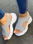 Plain Summer Sports Wearable Sports & Outdoor Mesh Fabric Plus Size Slip On Sports Sandals Sneakers for Women