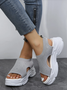 Plain Summer Sports Wearable Sports & Outdoor Mesh Fabric Plus Size Slip On Sports Sandals Sneakers for Women