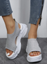 Plain Summer Sports Wearable Sports & Outdoor Mesh Fabric Plus Size Slip On Sports Sandals Sneakers for Women