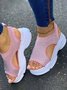 Plain Summer Sports Wearable Sports & Outdoor Mesh Fabric Plus Size Slip On Sports Sandals Sneakers for Women