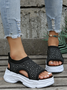 Plain Summer Sports Wearable Sports & Outdoor Mesh Fabric Plus Size Slip On Sports Sandals Sneakers for Women