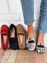 Snakeskin All Season Urban Daily Flat Heel Closed Toe Plus Size Rubber Non-Slip Flats for Women