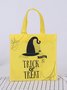 All Season Halloween Party Printing Canvas Open-top Tote Canvas Regular Shopping Tote for Women