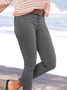 Casual Plain Autumn Natural Daily Regular Fit Denim Regular Regular Size Casual Trousers for Women