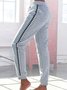 Geometric Casual Autumn Micro-Elasticity Daily Loose Elastic Band Straight pants Regular Size Sweatpants for Women