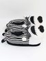 Striped Winter Party Split Joint Party Fabric Fabric Hot List Toe-covered Slippers Living Room Slippers for Women